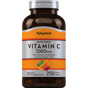 Vitamina C Tamponada 1000 mg com Bioflavonoides e Rosa Mosqueta 250 Comprimidos oblongos revestidos       
