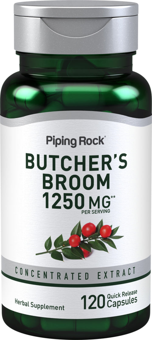 Butcher's Broom 1250 mg (ต่อการเสิร์ฟ) 120 แคปซูลแบบปล่อยตัวยาเร็ว     
