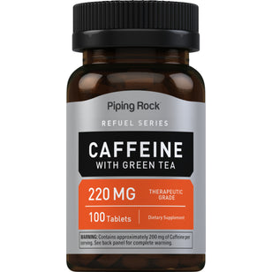 Caffeine Plus Green Tea, 220 mg, 100 Tablets