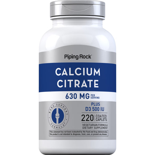 Calciumcitraat 630 mg Plus D3 500 IU 220 Gecoate capletten       