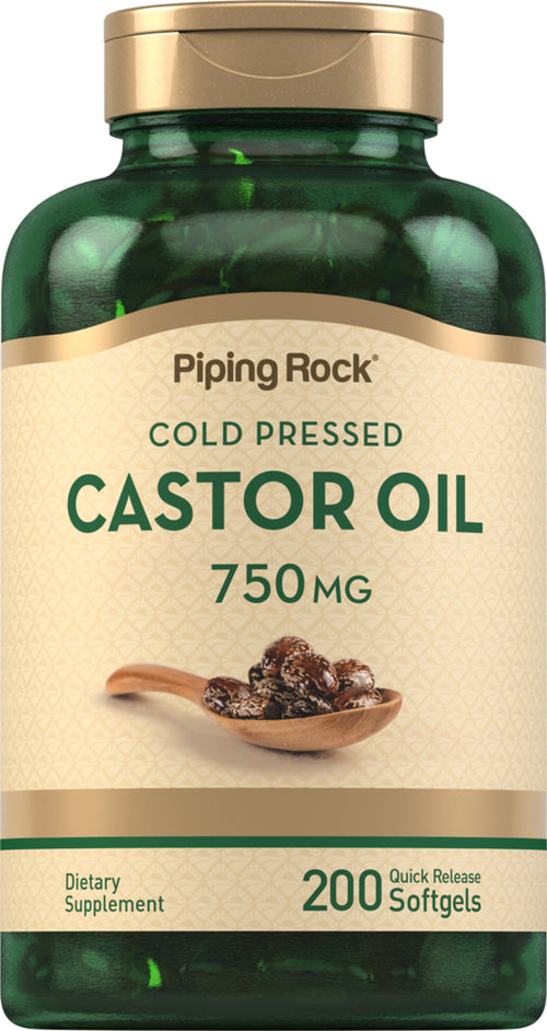 Ricínový olej (lisovaný za studena) 750 mg 200 Mäkké gély s rýchlym uvoľňovaním     