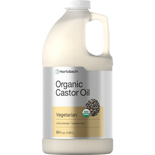 Castor Oil (Cold Pressed) Hexane Free (Organic), 64 fl oz (1.89 L) Bottle