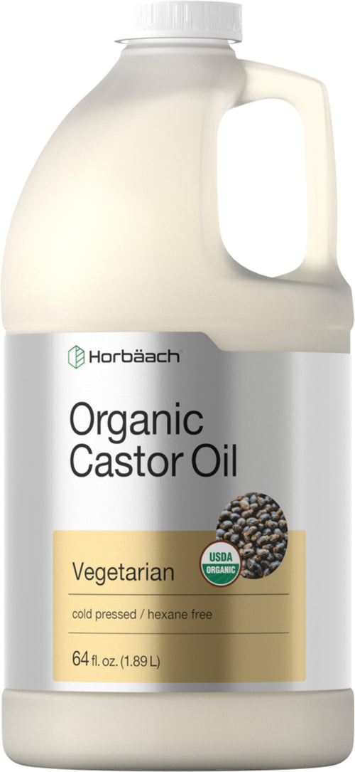 Castor Oil (Cold Pressed) Hexane Free (Organic), 64 fl oz (1.89 L) Bottle