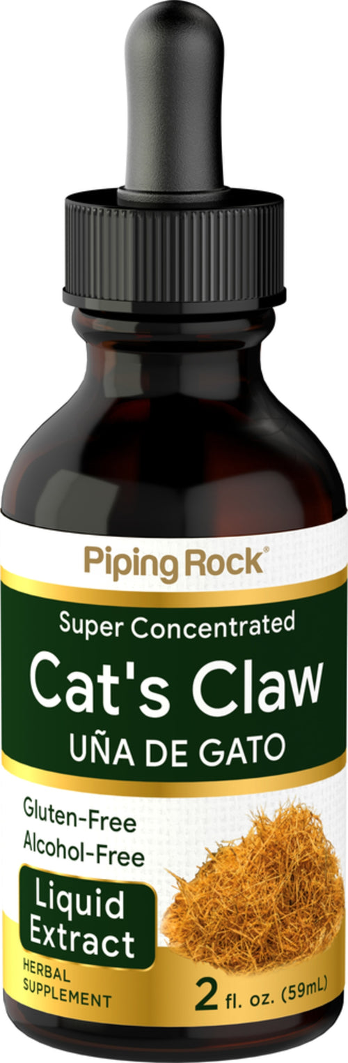 Alcoholvrij vloeibaar kattenklauw-extract (una de gato) 2 fl oz 59 mL Druppelfles    