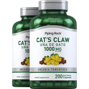 Cat's Claw (Una De Gato), 1000 mg (per serving), 200 Quick Release Capsules, 2  Bottles