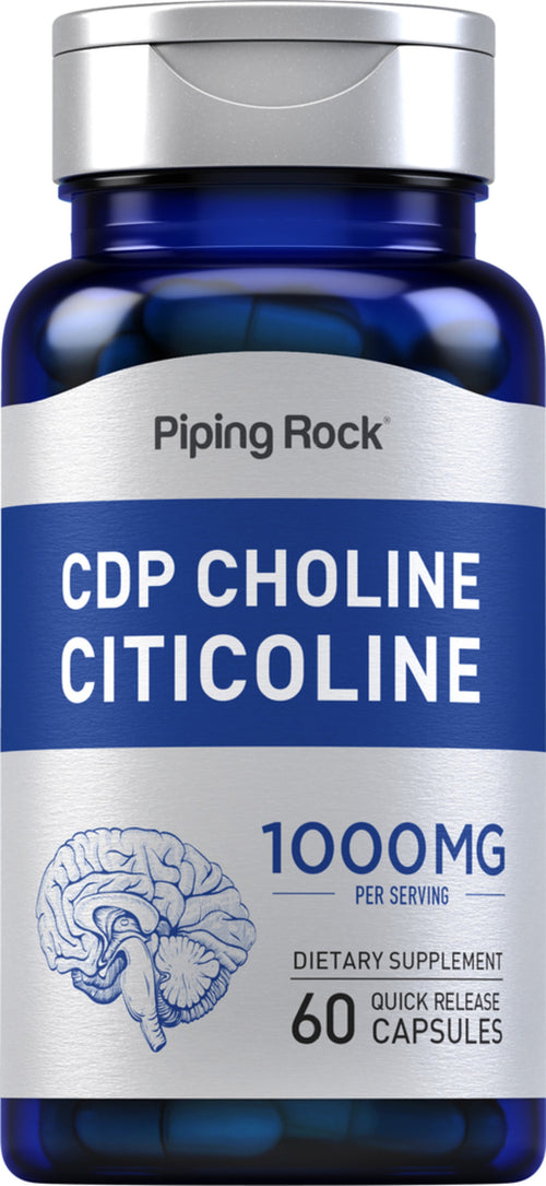CDP Choline Citicoline, 1000 mg (per serving), 60 Quick Release Capsules Bottle