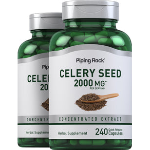 Celery Seed, 2000 mg (per serving), 240 Quick Release Capsules, 2  Bottles