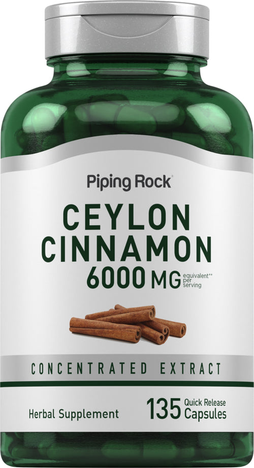 Canela de Ceilán 6000 mg (por porción) 150 Cápsulas de liberación rápida     