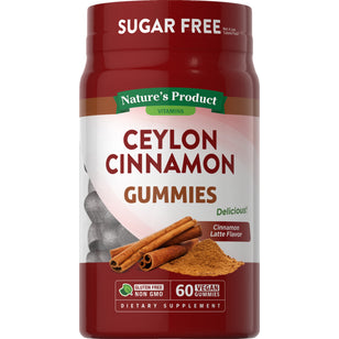 Ceylon Cinnamon Gummies (Delicious Cinnamon Latte), 60 Vegan Gummies