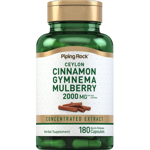 Ceylon Cinnamon Gymnema Mulberry Complex, 2000 mg (per serving), 180 Quick Release Capsules