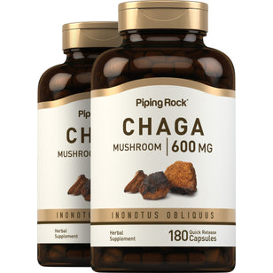 Chaga Mushroom, 600 mg, 180 Quick Release Capsules, 2  Bottles