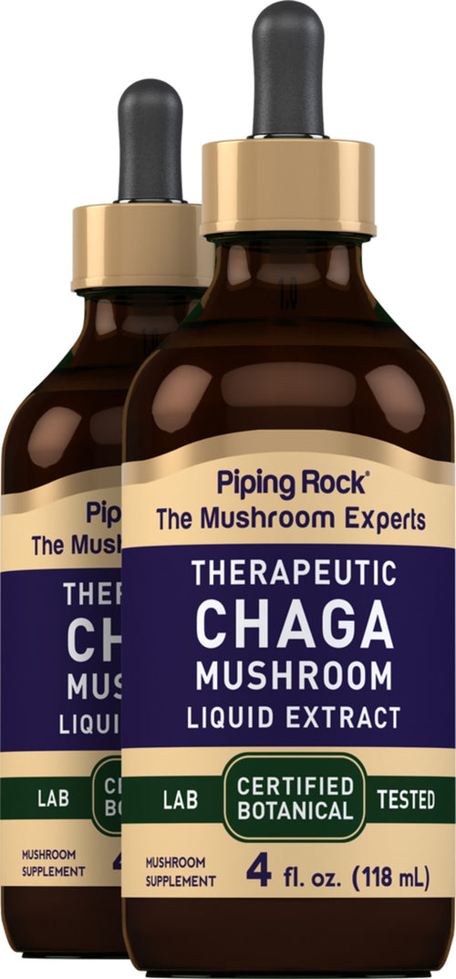 Chaga Mushroom Liquid Extract, 4 fl oz (118 mL) Dropper Bottle, 2  Dropper Bottles