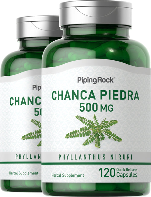 Chanca Piedra (Phyllanthus niruri),  500 mg 120 Gélules à libération rapide 2 Bouteilles