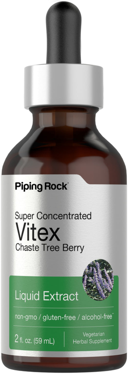 Flydende ekstrakt af kyskhedstræbær (Vitex) - alkoholfri 2 fl oz 59 ml Pipetteflaske    