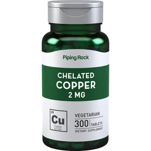 Chelated Copper (Amino Acid Chelate), 2 mg, 300 Tablets Bottle