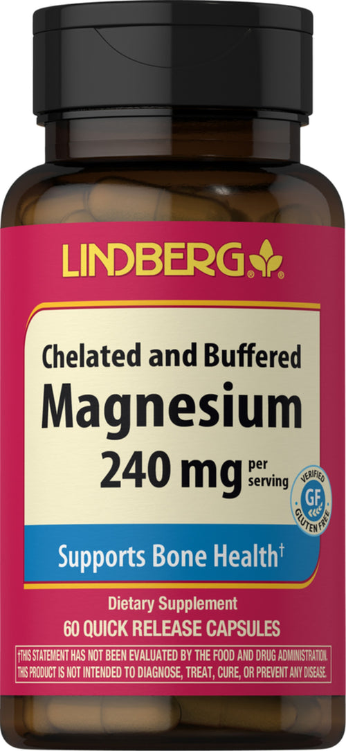 Chelated Magnesium, 240 mg (per serving), 60 Quick Release Capsules