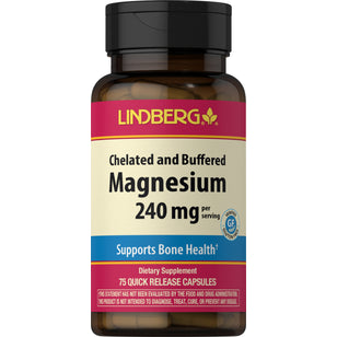 Chelated Magnesium, 240 mg (per serving), 75 Quick Release Capsules