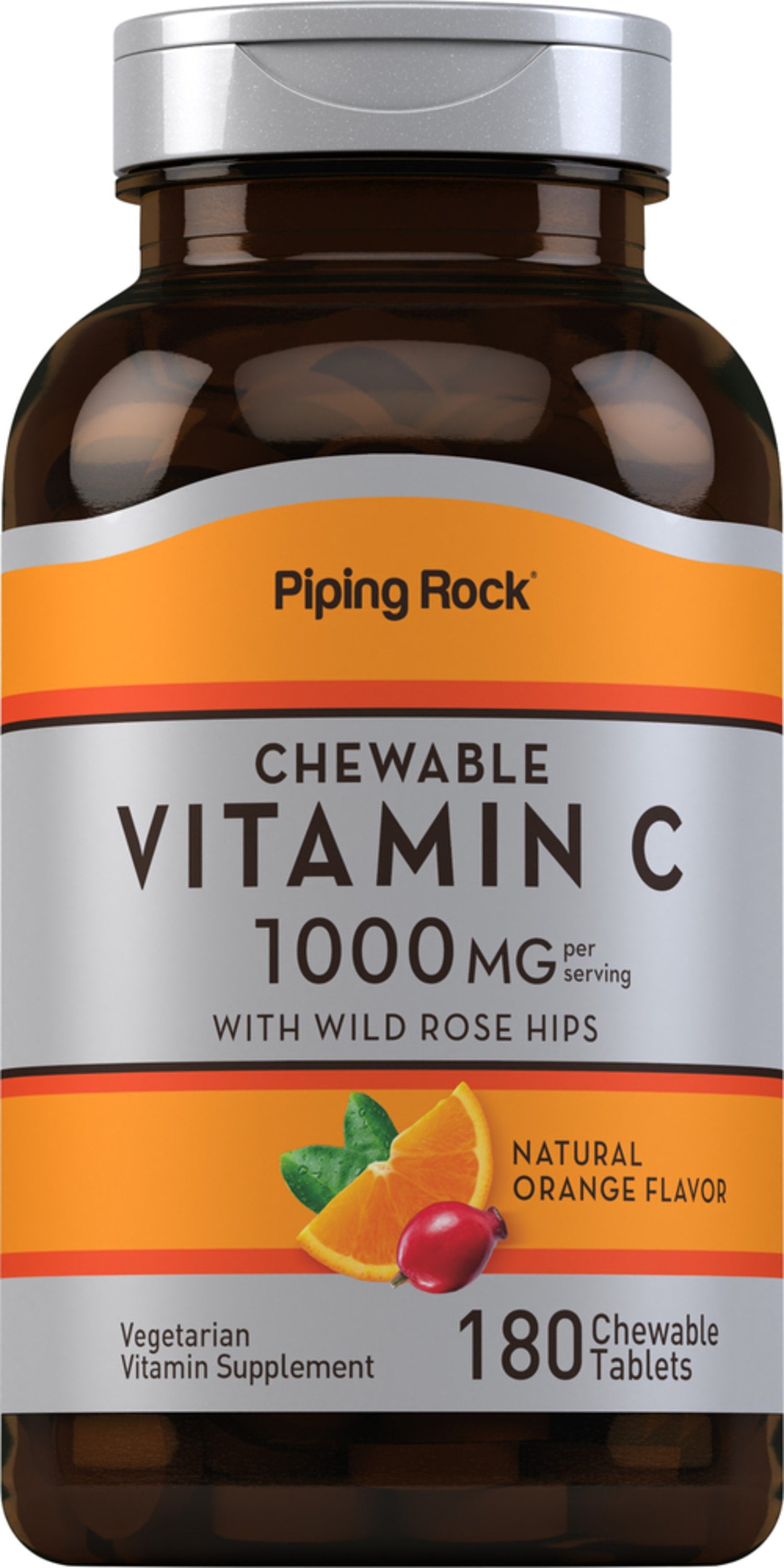 Chewable Vitamin C (Natural Orange), 1000 mg (per serving), 180 ...