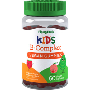 Children's B-Complex Gummies (Delicious Peach Raspberry), 60 Vegan Gummies Bottle