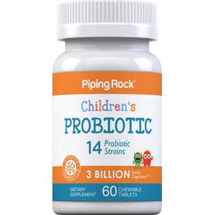 Детский пробиотик, 14 штаммов, 3 миллиарда микроорганизмов (со вкусом натуральных ягод) 60 Жевательные Таблетки        