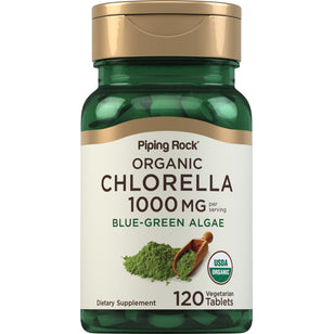 Chlorella (ekologisk),  1000 mg (par portion) 120 Comprimés végétaux