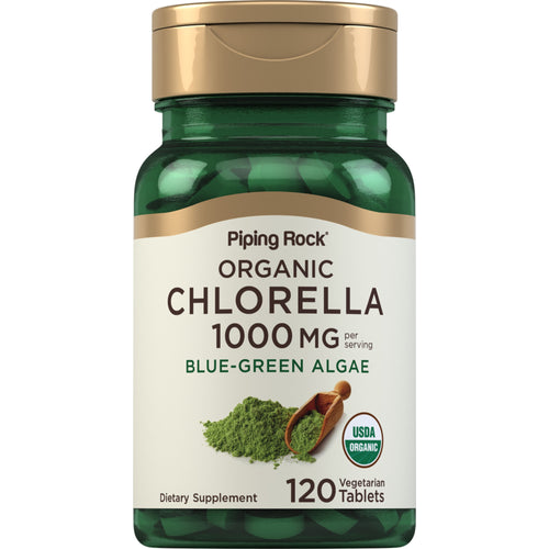 Chlorella (Organic), 1000 mg (per serving), 120 Vegetarian Tablets