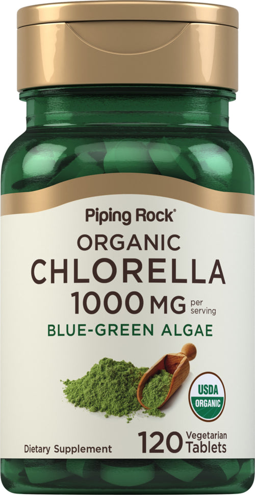 Chlorella (Organic), 1000 mg (per serving), 120 Vegetarian Tablets Bottle