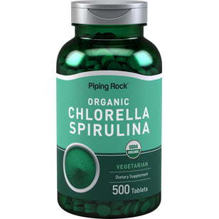Chlorella Spirulina (Organic), 500 Tablets Bottle