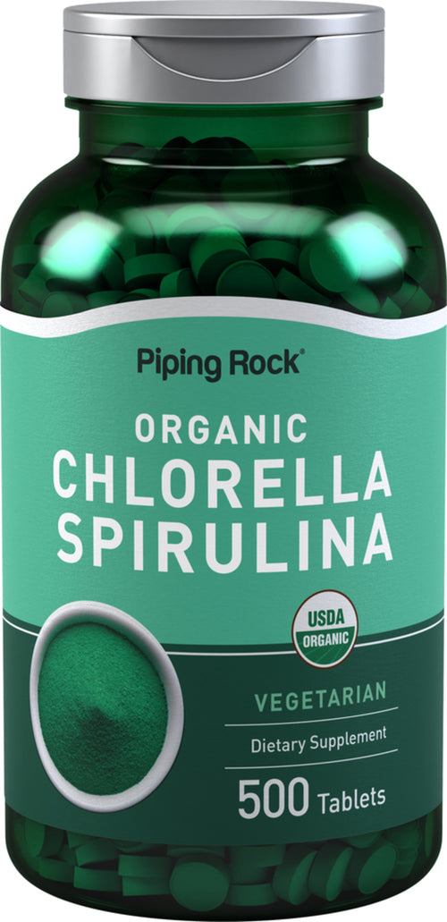 Chlorella Spirulina (Organic), 500 Tablets Bottle