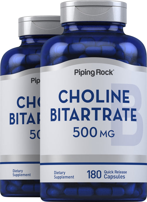 Choline,  500 mg 180 Gélules à libération rapide 2 Bouteilles