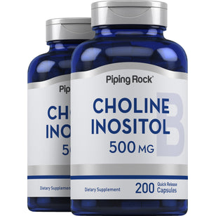 Choline Inositol, 500 mg, 200 Quick Release Capsules, 2  Bottles
