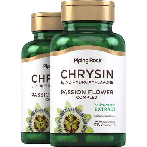 Chrysin Extract (Passion Flower Ext), 500 mg, 60 Quick Release Capsules, 2  Bottles