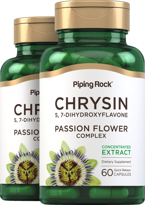 Chrysin Extract (Passion Flower Ext), 500 mg, 60 Quick Release Capsules, 2  Bottles