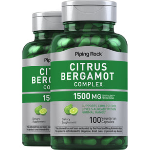 Citrus Bergamot Complex, 1500 mg (per serving), 100 Vegetarian Capsules, 2  Bottles