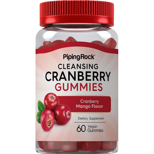 Reinigende Cranberry-Gummibärchen (natürliches Cranberry-Mango-Aroma) 60 Vegane Gummibärchen       