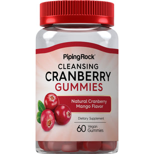 Cleansing Cranberry Gummies (Natural Cranberry Mango), 60 Vegan Gummies Bottle