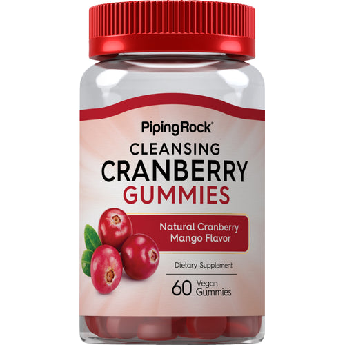 Reinigende Cranberry-Gummibärchen (natürliches Cranberry-Mango-Aroma) 60 Vegane Gummibärchen       
