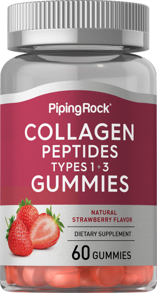 Collagen Type 1 & 3 Gummies (Natural Strawberry), 60 Gummies Bottle