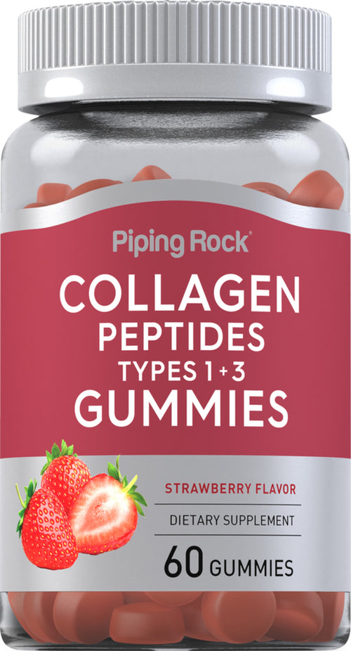 Collagen Type 1 og 3-gummier (jordbær) 60 Vegetariske vingummier      