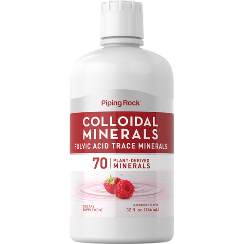 Minerale coloidale cu aromă naturală de zmeură 32 fl oz 946 ml Sticlă    