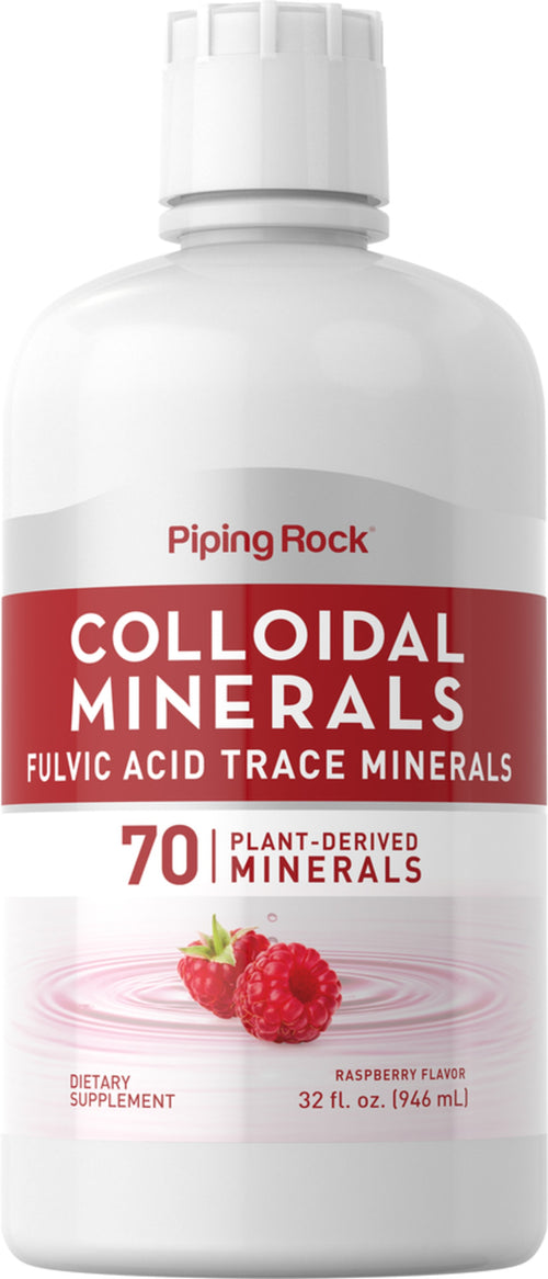 Kolloid ásványi anyagok, természetes málnaíz 32 fl oz 946 ml Palack    