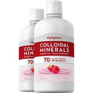 Colloidal Minerals Natural Raspberry Flavor, 32 fl oz (946 mL) Bottles, 2  Bottles