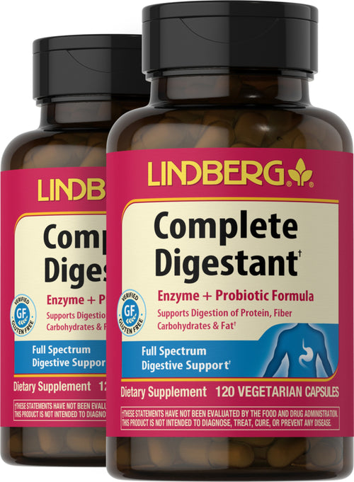 Complete Digestant Multi Enzyme + Probiotic, 120 Vegetarian Capsules, 2  Bottles