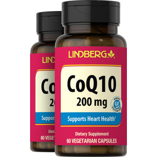 CoQ10, 200 mg, 60 Vegetarian Capsules, 2  Bottles
