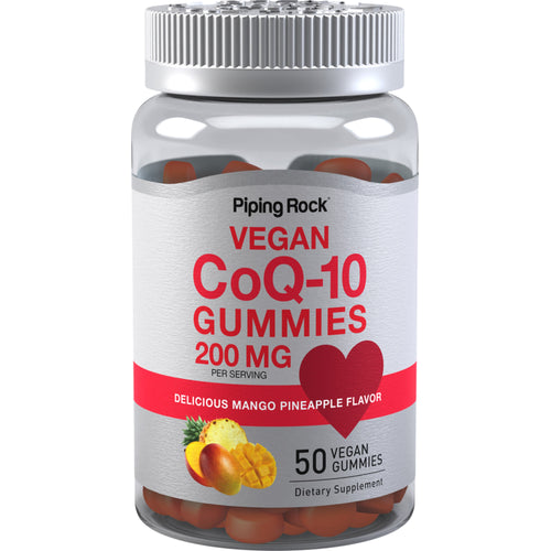 CoQ10 (Delicious Mango Pineapple), 200 mg (per serving), 50 Vegan Gummies Bottle