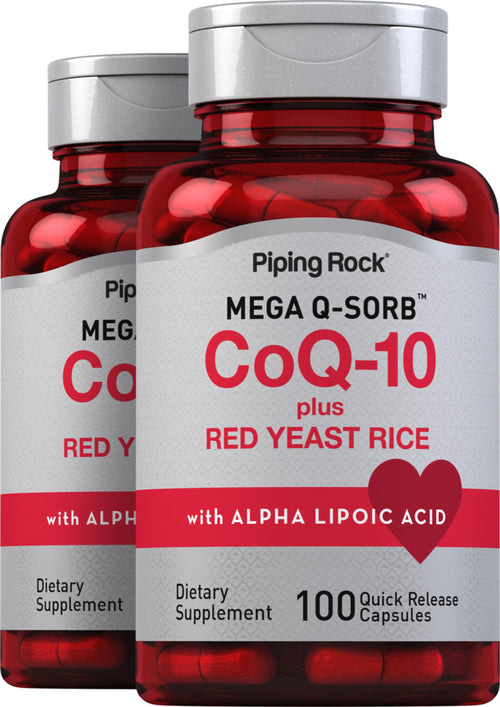 CoQ10 with Red Yeast Rice, 100 Quick Release Capsules, 2  Bottles