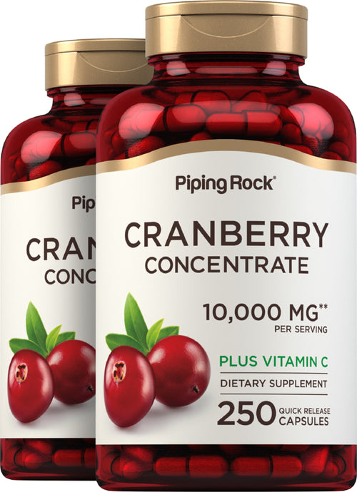 Cranberry Concentrate Plus Vitamin C, 10,000 mg (per serving), 250 Quick Release Capsules, 2  Bottles