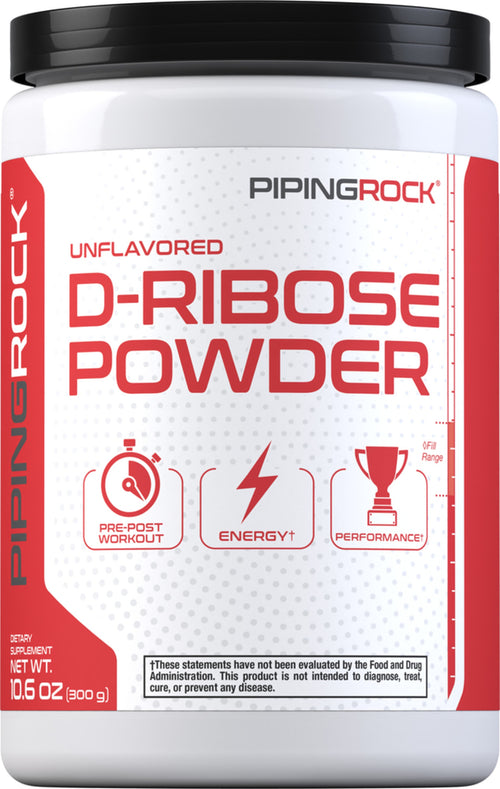 D-ribose-pulver 100 % rent 10.6 oz 300 g Flaske    