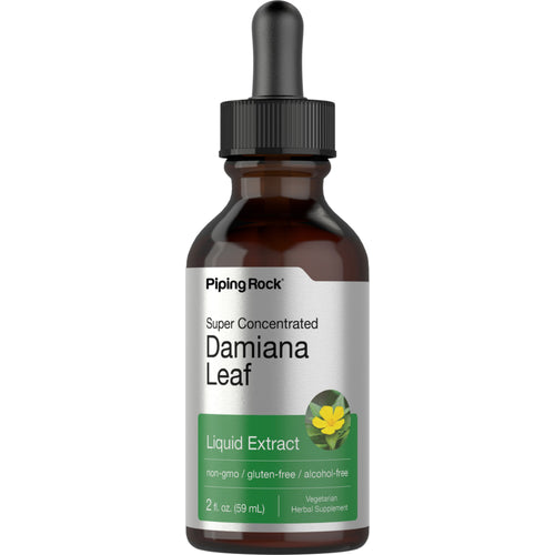 Damiana Leaf Liquid Extract Alcohol Free, 2 fl oz (59 mL) Dropper Bottle