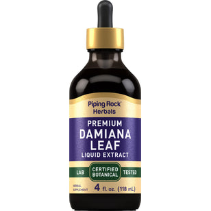 Damiana Leaf Liquid Extract Alcohol Free, 4 fl oz (118 mL) Dropper Bottle